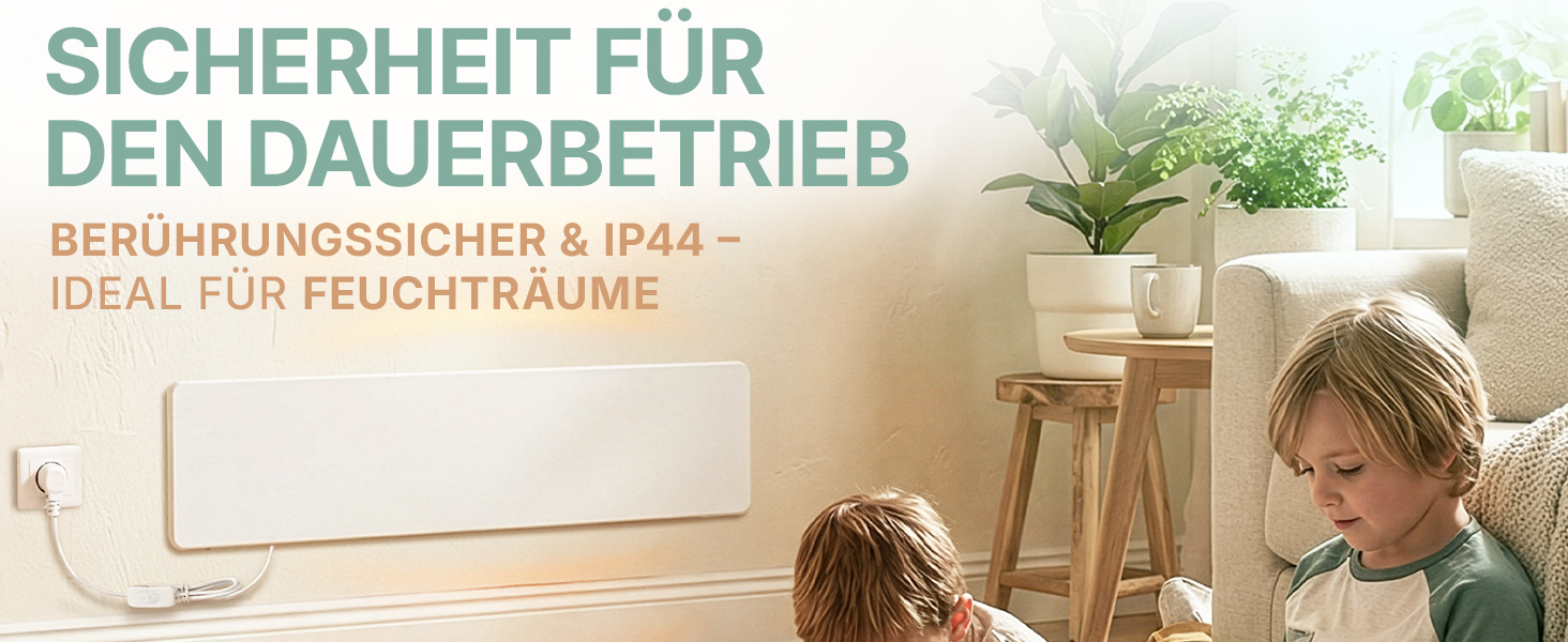Heidenfeld AS100 Anti-Schimmel-Heizung mit IP44-Schutz f&uuml;r den sicheren Dauerbetrieb in Wohn- und Feuchtr&auml;umen
